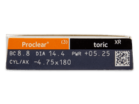 Proclear Toric XR (3 čočky) - Náhled parametrů čoček