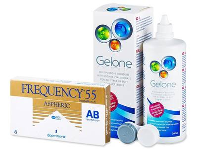 Frequency 55 Aspheric (6 čoček) + roztok Gelone 360ml