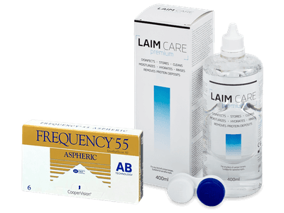 Frequency 55 Aspheric (6 čoček) + roztok Laim Care 400 ml