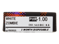 ColourVUE Crazy Lens - White Zombie - dioptrické (2 čočky)