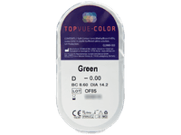 TopVue Color - Green - nedioptrické (2 čočky) - Vzhled blistru s čočkou