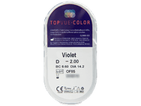 TopVue Color - Violet - nedioptrické (2 čočky) - Vzhled blistru s čočkou