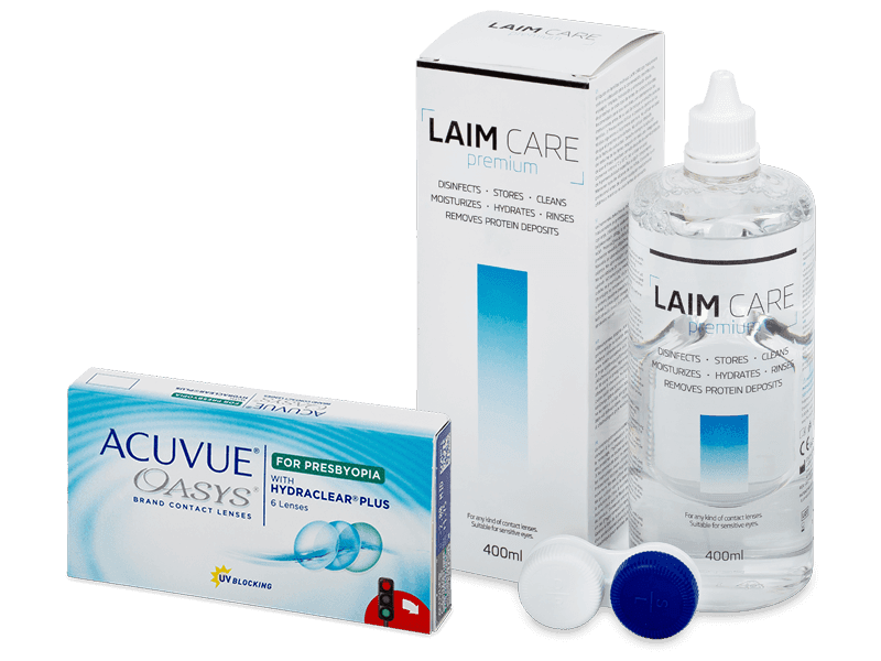 Acuvue Oasys for Presbyopia (6 čoček) + roztok Laim Care 400 ml - Výhodný balíček