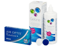 Air Optix plus HydraGlyde (6 čoček) + roztok Gelone 360 ml