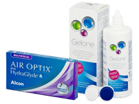 Air Optix plus HydraGlyde Multifocal (6 čoček) + roztok Gelone 360 ml
