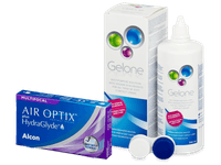 Air Optix plus HydraGlyde Multifocal (6 čoček) + roztok Gelone 360 ml