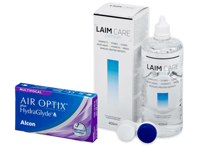 Air Optix plus HydraGlyde Multifocal (6 čoček) + roztok Laim-Care 400 ml