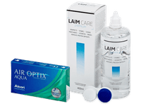 Air Optix Aqua (6 čoček) + roztok Laim Care 400 ml - Předchozí design