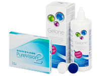 PureVision 2 (3 čočky) + roztok Gelone 360 ml - Výhodný balíček