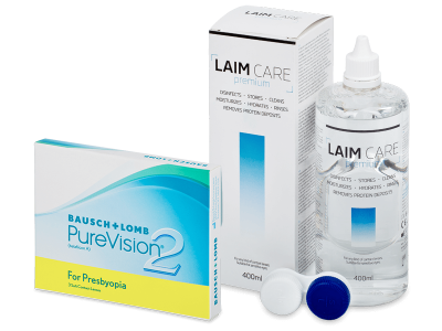 PureVision 2 for Presbyopia (3 čočky) + roztok Laim Care 400 ml