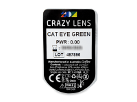 CRAZY LENS - Cat Eye Green - nedioptrické jednodenní (2 čočky)