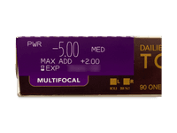 Dailies TOTAL1 Multifocal (90 čoček) - Náhled parametrů čoček