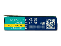 Acuvue Oasys Multifocal (6 čoček) - Náhled parametrů čoček
