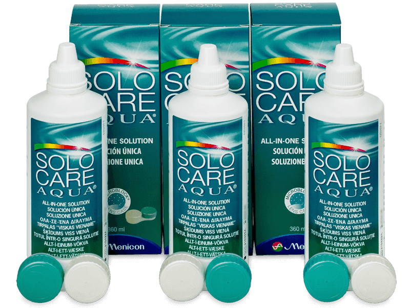 Roztok SoloCare Aqua 3x 360 ml - Economy 3-pack - solution