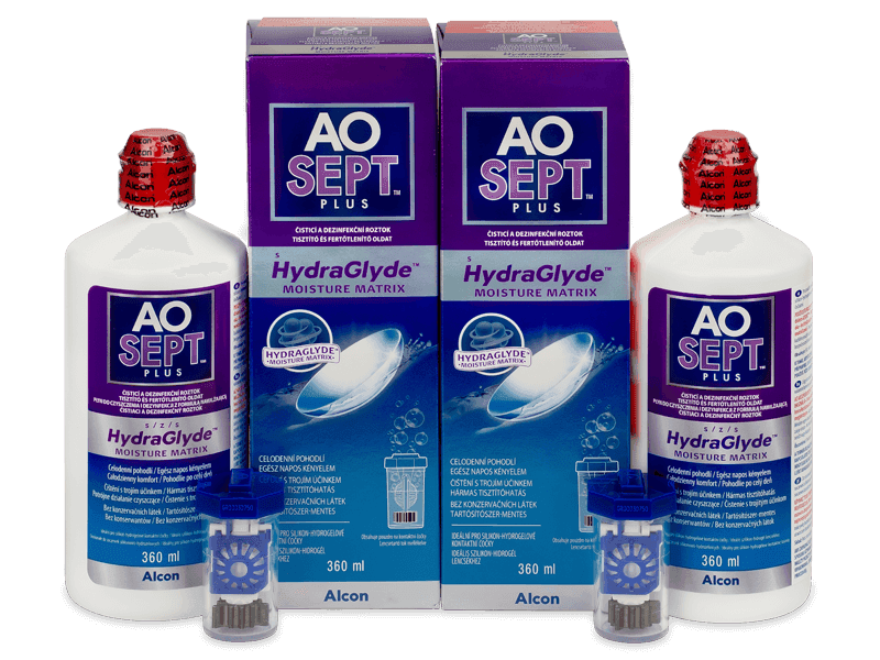 Roztok AO SEPT PLUS HydraGlyde 2x 360 ml - Výhodné dvojbalení roztoku