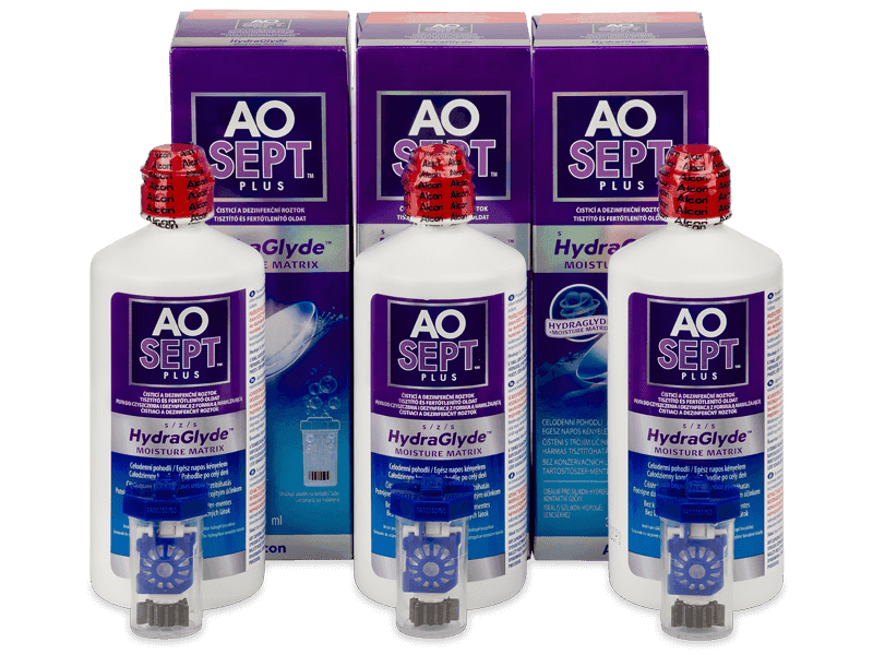 Roztok AO SEPT PLUS HydraGlyde 3x 360 ml - Economy 3-pack - solution