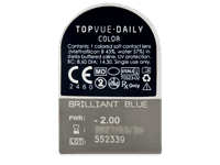 TopVue Daily Color - Brilliant Blue - dioptrické jednodenní (2 čočky) - Vzhled blistru s čočkou