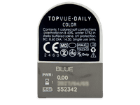 TopVue Daily Color - Blue - nedioptrické jednodenní (2 čočky) - Vzhled blistru s čočkou