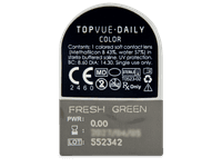 TopVue Daily Color - Fresh Green - nedioptrické jednodenní (2 čočky) - Vzhled blistru s čočkou