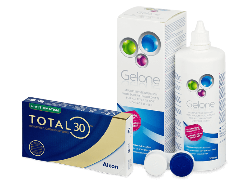TOTAL30 for Astigmatism (6 čoček) + roztok Gelone 360 ml - Výhodný balíček