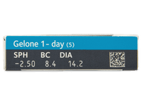 Gelone 1-day (5 čoček) - Náhled parametrů čoček