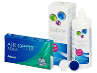 Air Optix Aqua (6 čoček) + roztok Gelone 360 ml - Výhodný balíček
