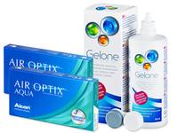 Air Optix Aqua (2x3 čočky) + roztok Gelone 360 ml - Předchozí design