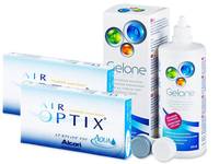 Air Optix Aqua (2x3 čočky) + roztok Gelone 360 ml - Předchozí design