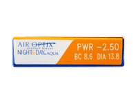 Air Optix Night and Day Aqua (6 čoček) - Náhled parametrů čoček